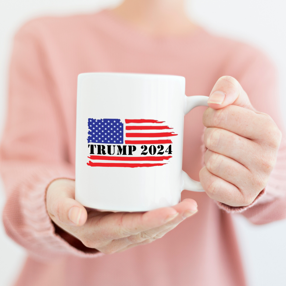 Donald Trump Mug - Ceramic American Flag Trump 2024 Mug