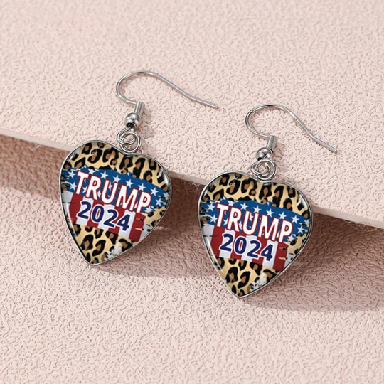 Donald Trump - Take America Back Heart Shaped Earrings