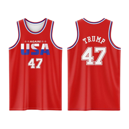 Donald Trump Jersey - "47th USA President Again" Basketball Jersey